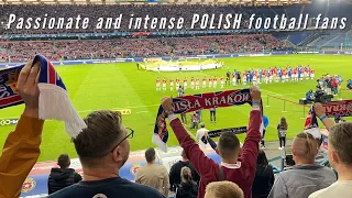 Incredible Polish football / soccer fans at WISŁA KRAKOW | Excellent chants, drumming and singing