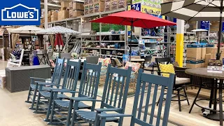 LOWE'S PATIO FURNITURE GAZEBOS TABLES CHAIRS SOFAS DECOR SHOP WITH ME SHOPPING STORE WALK THROUGH