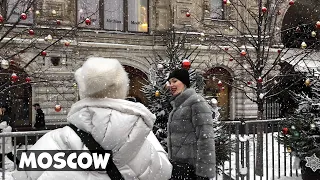 ⁴ᴷ NEW YEAR MOSCOW ❄️ A walk on the eve of the holiday through the snow-covered Megapolis