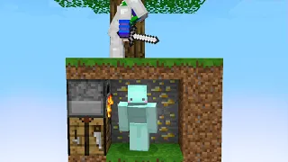 Minecraft: AGUA vs 1 ASESINO 🔪 pero EN UN CHUNK | Minecraft Manhunt