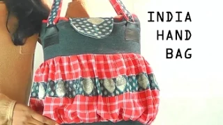 Recycled Jeans Hangbag-INDIA/ leather patches PART 1/ DIY Bag Vol 14A