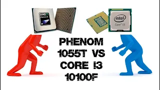 Разогнанный Phenom II x6 1055T vs Core I3 10100F минитест в GTA V, Battlefield, V Resident Evil 7