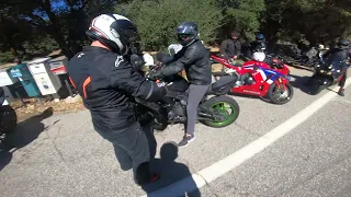 Biker teaching another Biker how to burnout(My ABS won't let me🤦😆)