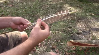 How to 2-fletch an atlatl dart.