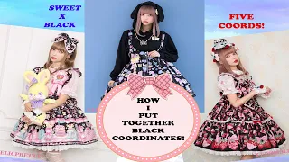 Lolita Tips for New Lolitas | Five Ways to Coord 🖤 Black Dresses 🖤 in 🎀Sweet 🎀 Lolita!