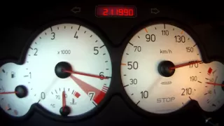 Peugeot 206cc 2.0 136PS 0-215 km/h || 0-100 km/h in 9 sek.