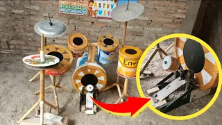 membuat drum dari barang bekas lengkap ada pedalnya