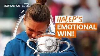Simona Halep's Winning Moment & Trophy Lift | Roland Garros 2018 | Eurosport Tennis