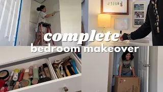 Complete Bedroom Makeover | painting, new furniture, organizing & decorating