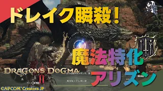 【Dragon's Dogma 2 #3】超火力！ドレイクが一瞬で爆散する魔法特化アリズンを紹介！！