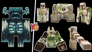 Warden vs All iron golem types - Warden vs All types of Iron Golems - Warden vs Mutant Iron Golems