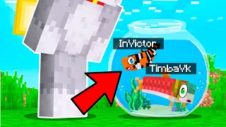 Nos CONVERTIMOS en PECES y NO ME ENCUENTRAN 🐠😂 EL ESCONDITE EN UNA PECERA en MINECRAFT