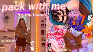 PACK WITH ME for the beach!! *i overpacked lol*