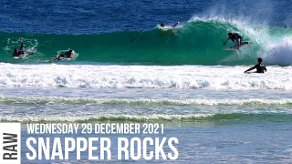 Groms Surfing Low Tide Drainers at Snapper Rocks.