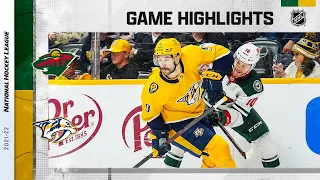 Wild @ Predators 4/5 | NHL Highlights 2022