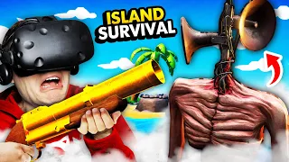 Crafting Weapon To DESTROY SIREN HEAD On REMOTE ISLAND (Island Time VR Funny Gameplay)