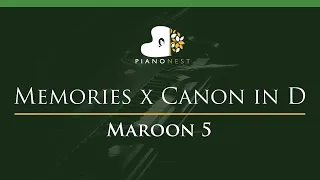 Maroon 5 - Memories X Canon in D - LOWER Key (Piano Karaoke / Sing Along)