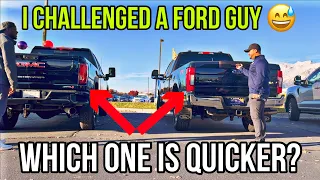 Ford Super Duty VS GMC HD Challenge: Cocky GMC Owner Challenged A Ford Guy...