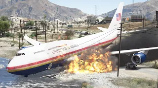 President Biden's B747 Pilot Crashes Into River After Getting Too Drunk | GTA 5