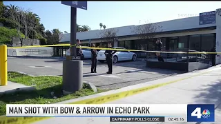 Search underway after man is shot with bow and arrow in Echo Park