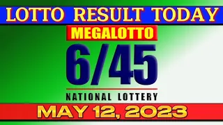 6/45 MEGA LOTTO RESULT TODAY MAY 12, 2023 #645megalotto #lottoresulttoday #livedraw