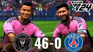 FC 24 PS5 Gameplay | Inter Miami 46-0 PSG - Ft, Messi , Ronaldo, Mbappe, Salah ,Neymar, Bellingham