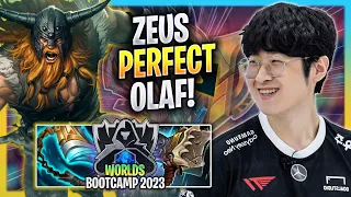 ZEUS PERFECT GAME WITH OLAF! - T1 Zeus Plays Olaf TOP vs Malphite! | Bootcamp 2023