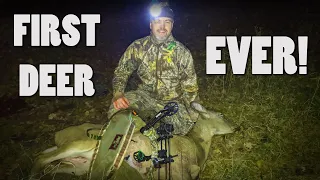 FIRST DEER EVER for a NEW BOWHUNTER! | TREE SADDLE hunting on PUBLIC LAND