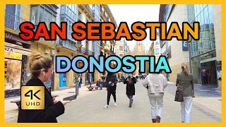 [4k] SAN SEBASTIAN walking, DONOSTIA city center tour, basque city spain, Popular places Donostia