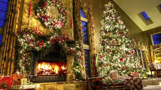 Beautiful Relaxing Christmas Music 🎄 Crackling Fireplace Sounds🔥Christmas Ambience.