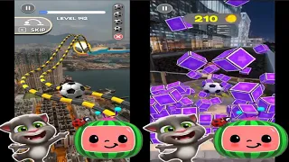 Talking Tom And Cocomelon Playing Game Going Balls - Speedrun Gameplay Level 141-145