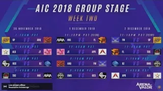 RE-BROADCAST AIC 2018 Group Stage Day 1
