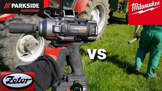 Impact wrench Parkside PASSK 20 Li A1 vs ZETOR tractor + Comparison of Milwaukee