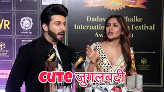 Surbhi Chandna and Dheeraj Dhoopar CUTE MASTI at Dadasaheb Phalke Awards 2021