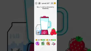 Braindom Level 107 Now I want a strawberry milkshake - Gameplay Solution Walkthrough