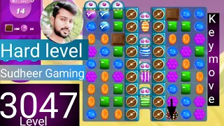 Candy crush saga level 3047 । Tough level । No boosters । Candy crush saga 3047 । Sudheer Gaming