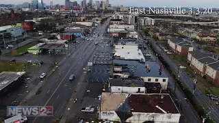 Drone: East Nashville tornado damage - March 3, 2020