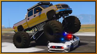 GTA 5 Roleplay - 'MONSTER' truck chasing down & crushing cops | RedlineRP