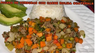 Picado De Verduras Con Carne Molida Guatemala