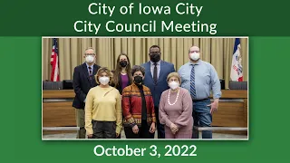 Iowa City City Council Meeting of October 3, 2022