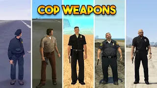 COP WEAPON FROM EVERY GTA GAME (GTA 5 VS GTA 4 VS GTA SAN VS GTA VC VS GTA 3)