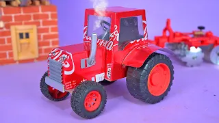 Make an Amazing Mini TRACTOR with Coca-Cola Cans and  Recyclable Materials