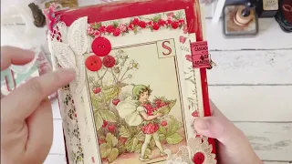 Journal Flip through | Strawberry Dreams journal DT project for RaindropLila