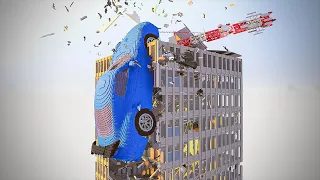 Giant Cars Destroy Dynamic Office Building | Teardown