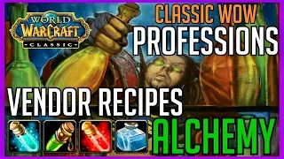 Classic Vanilla WoW Professions: Vendor Recipes Alchemy Master Guide World of Warcraft