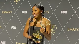 Ayo Edebiri (Best Comedy Supporting Actress, 'The Bear') Emmy Awards 2023 backstage winner interview