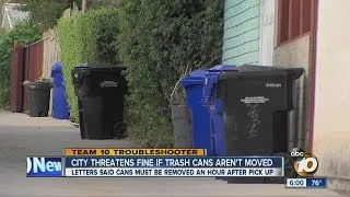 Fines issued if trash cans aren't put away?