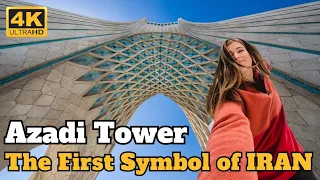Iran Walking  Tour next to the First Symbol of Iran's Capital |Azadi Tower Tehran City, Iran Walk 4k