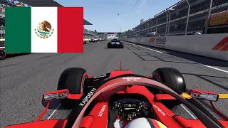 F1 2019 - 25% Race at Mexico city Circuit in Vettel Ferrari | Keyboard Gameplay