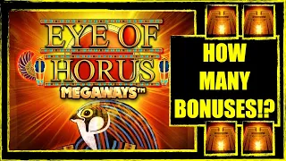 Session on Eye of Horus Megaways. How many Bonuses???? SLOTS UK. FOBT.